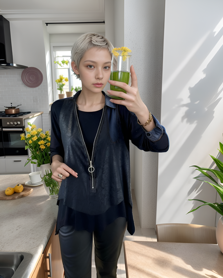 Kadın Uzun Kol Asimetrik Kesim Viskon Bluz Ve çatlak Deri Görünümlü Fermuar Detaylı Yelek Ikili Takım - Görsel 7