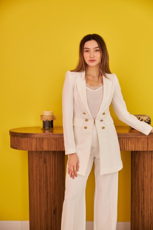 Yeşil Blazer Düğmeli Ceket