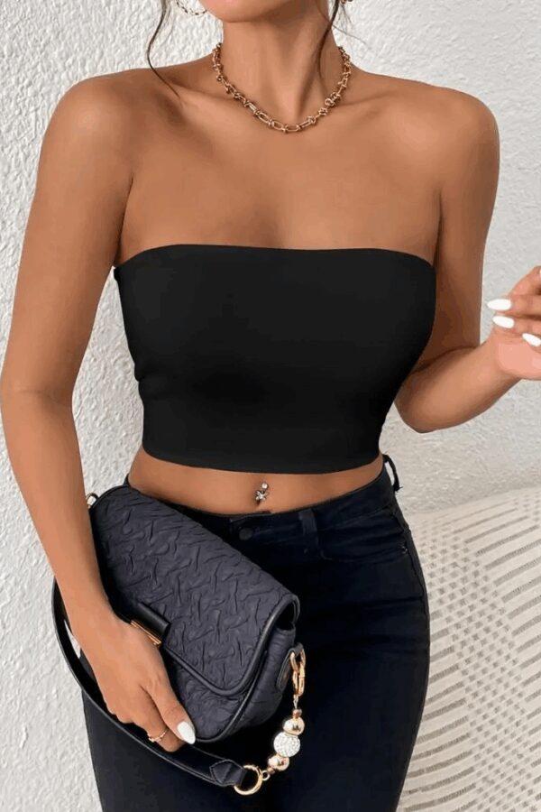 Kadın Kolsuz Straplez Dalgıç Bluz