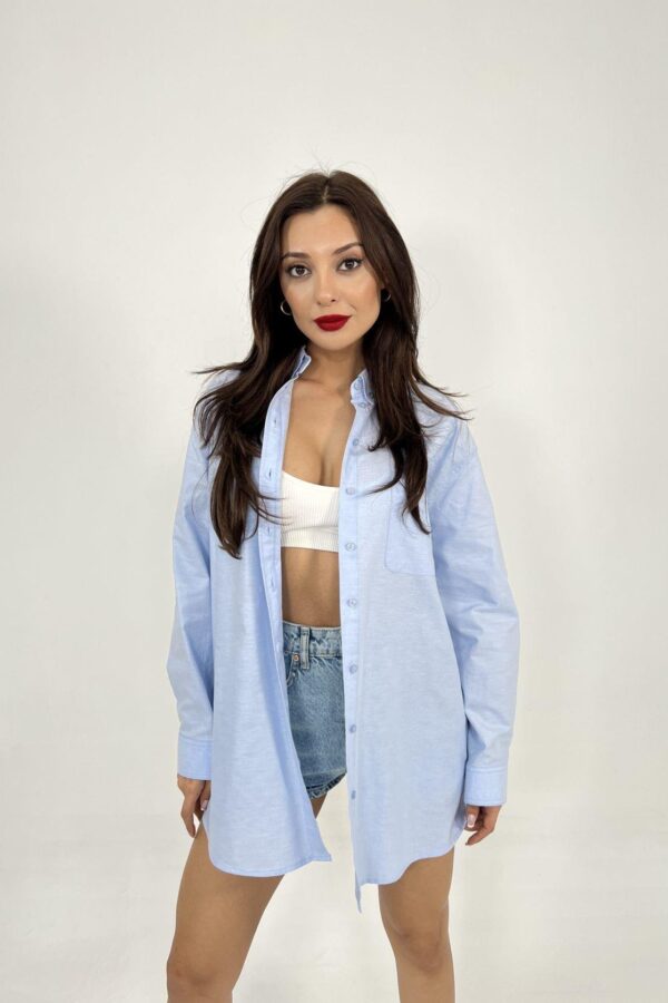 6748 GÖMLEK-MAVİ ÇİZGİLİ