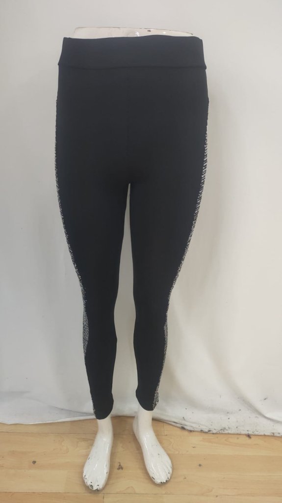 Kadın Yüksek Bel Yarı şerit Pul Payetli Dalgıç Tayt - Görsel 9