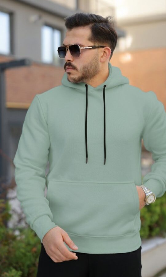 Erkek Kapüşonlu Üç İplik Şardonlu Hoodie