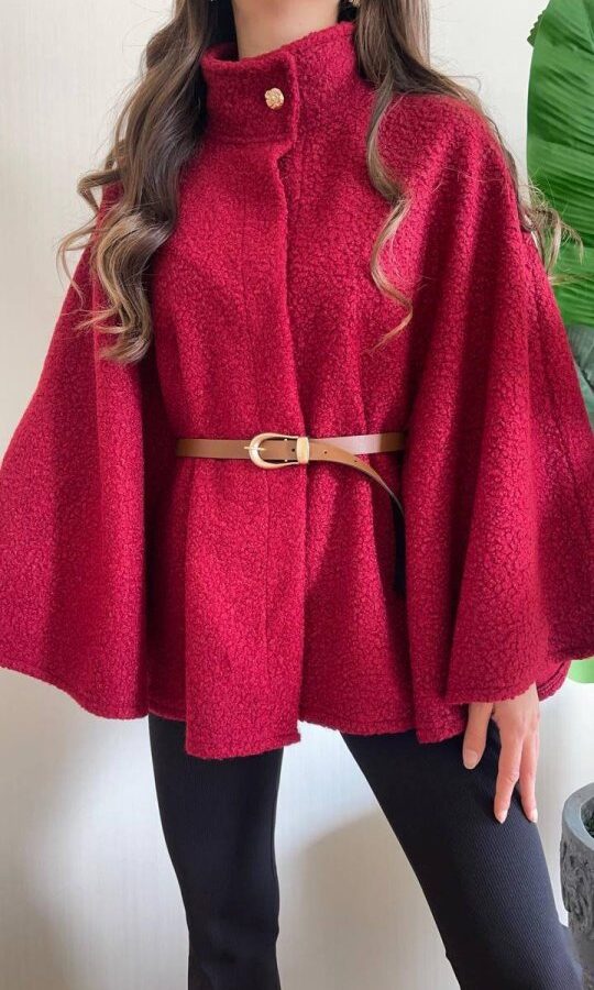 Kadın Hakim Yaka Ispanyol Kol Detay Kemer Dahil Kaban