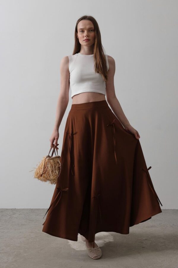 Fiyonk Kloş Etek - Beyaz