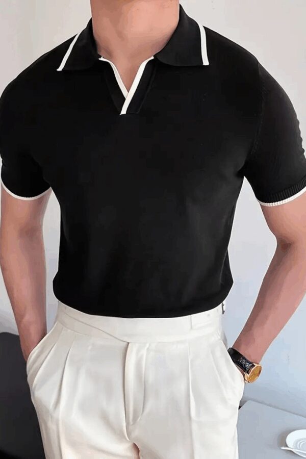 Erkek Uzun Kollu Yakalı Triko Tişört