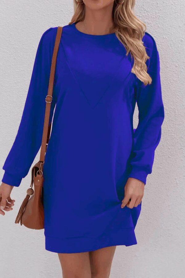 Kadın Uzun Kollu Bisiklet Yaka Iki Iplik Elbise