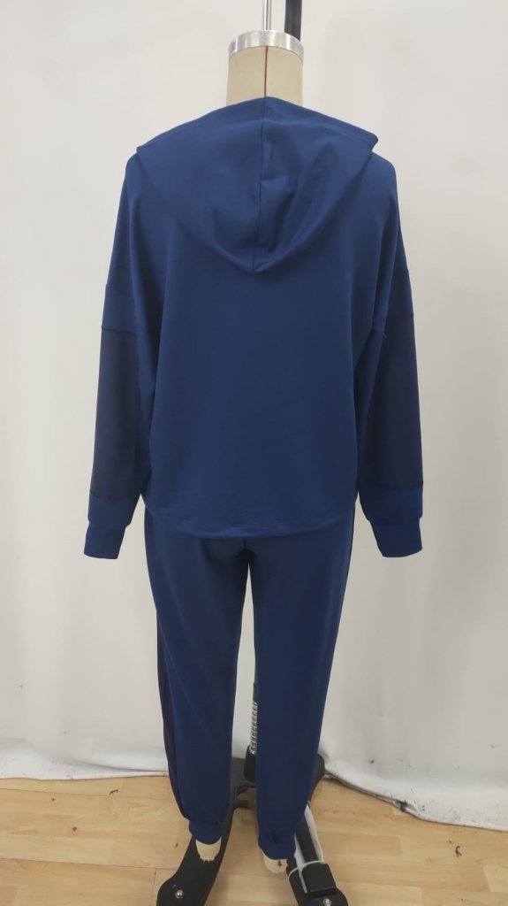 Kadın Uzun Kollu Kapşonlu Viskon Iki Iplik Bluz Ve Pantolon Ikili Takım - Görsel 6