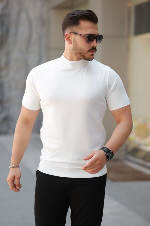 Erkek Yarım Balıkçı Yaka Kısa Kollu Tişört