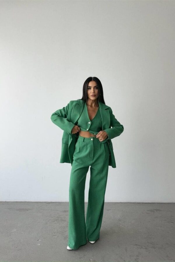 CHANEL YELEK-CEKET-PANTOLON TAKIM - Yeşil