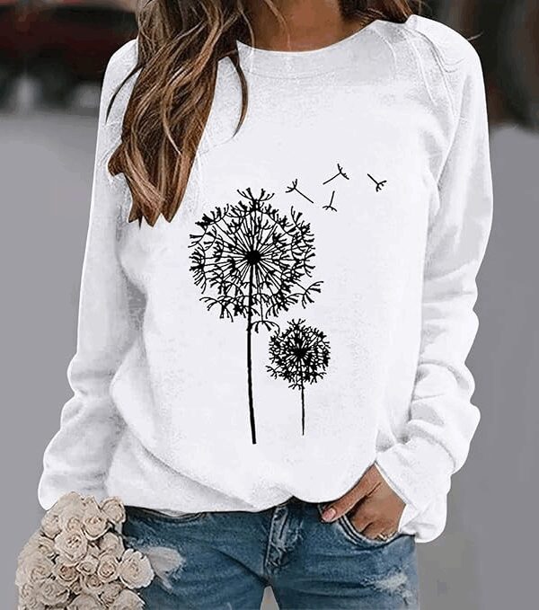 Kadın Uzun Kollu Bisiklet Yaka çiçek Desenli Viskon Bluz