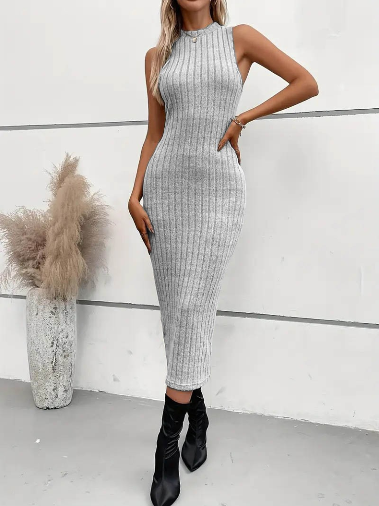 Kadın Uzun Kollu Yarı Balıkçı Yaka şardonlu Dalgıç Elbise Ve Uzun Hırka Ikili Takım - Görsel 11