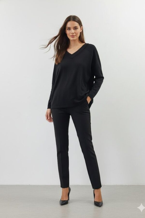 Kadın Uzun Kollu V Yaka Bluz