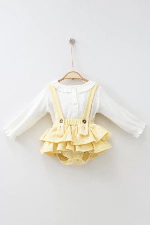 Fırfır Etekli Askılı 2'li Kız Bebek Takım