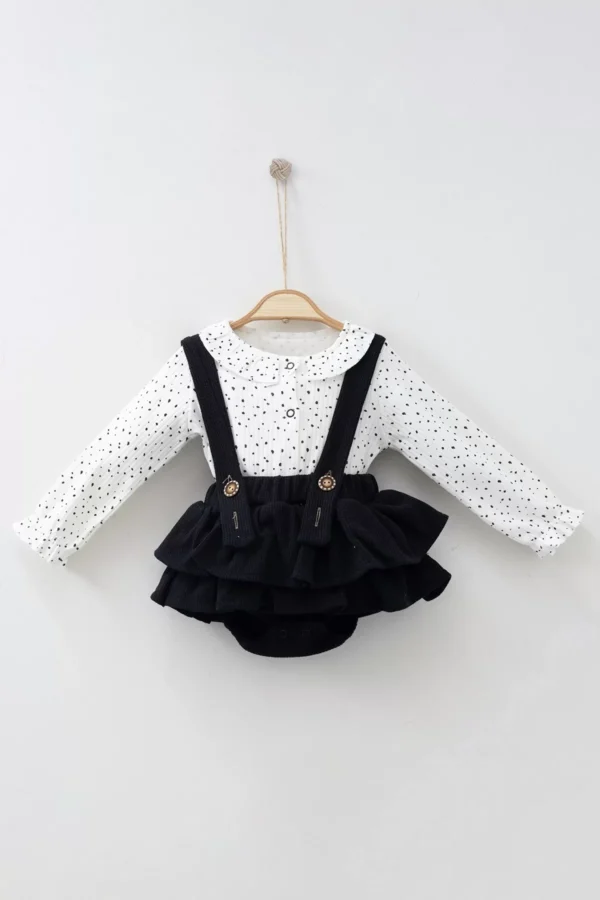 Fırfır Etekli Askılı 2'li Kız Bebek Takım