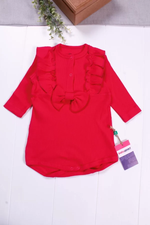 Fırfırlı Golf Uzun Kol Kız Bebek Body