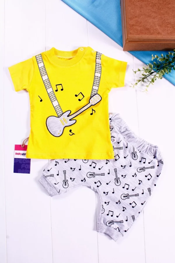Gitar Desenli 2'li Erkek Bebek Takımı