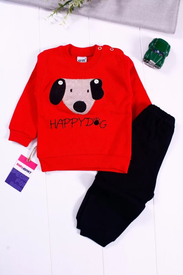 Happy Dog Nakışlı Erkek Bebek Takımı