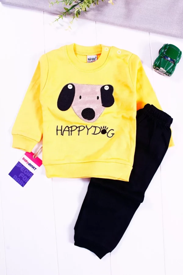 Happy Dog Nakışlı Erkek Bebek Takımı