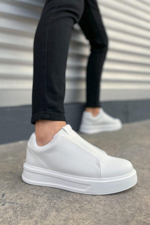 JY007 Alba Bağcıksız Cilt Erkek Günlük Sneaker Ayakkabı CBT Beyaz