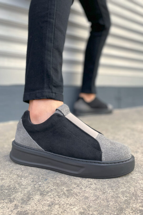 JY007 Alba Bağcıksız Süet Erkek Günlük Sneaker Ayakkabı SST Gri/Siyah