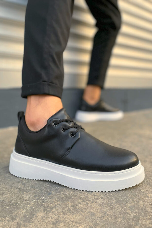 JY03 Luxor Bağcıklı Cilt Erkek Günlük Spor Klasik Ayakkabı CBT - Siyah