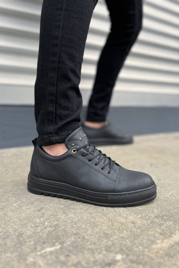 JY152 Cool Bağcıklı Cilt Erkek Günlük Spor Klasik Ayakkabı CST - Siyah