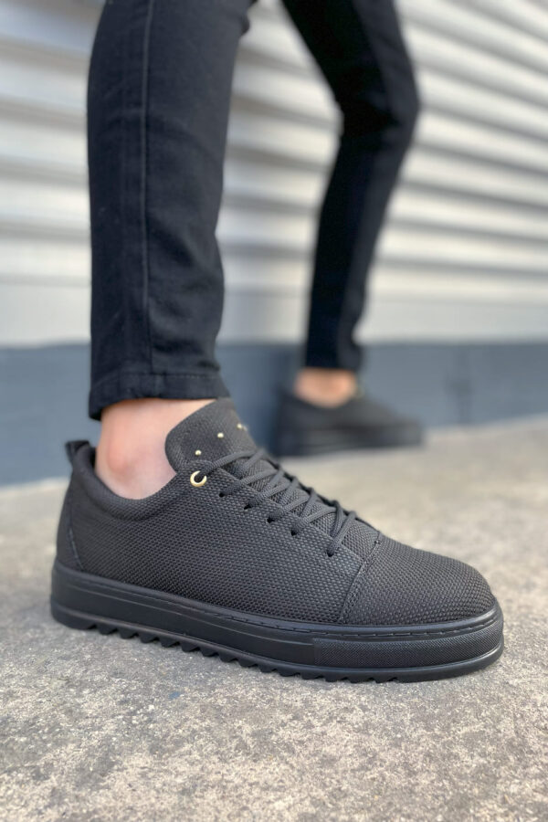 JY152 Cool Bağcıklı Keten Erkek Günlük Spor Klasik Ayakkabı KST - Siyah