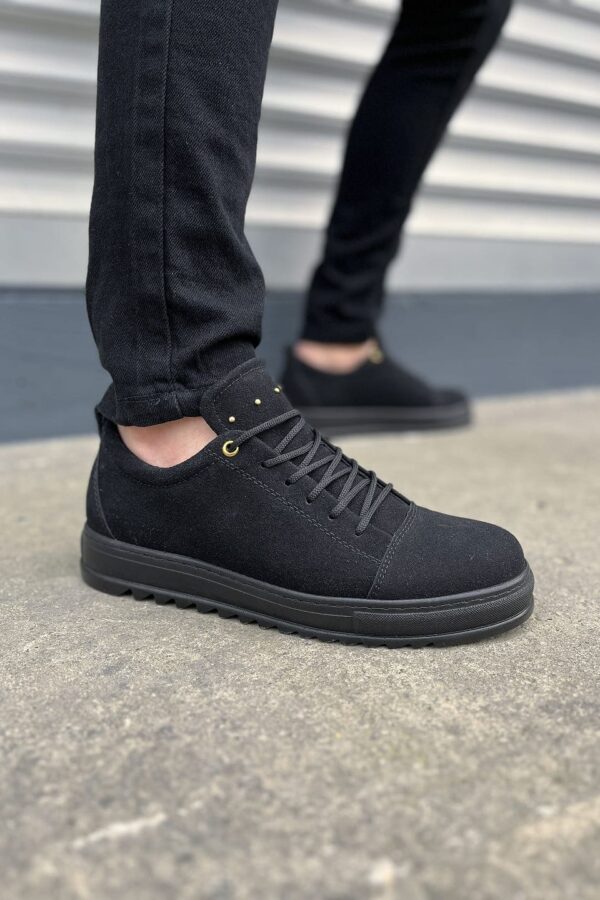 JY152 Cool Bağcıklı Süet Erkek Günlük Spor Klasik Ayakkabı SST - Siyah