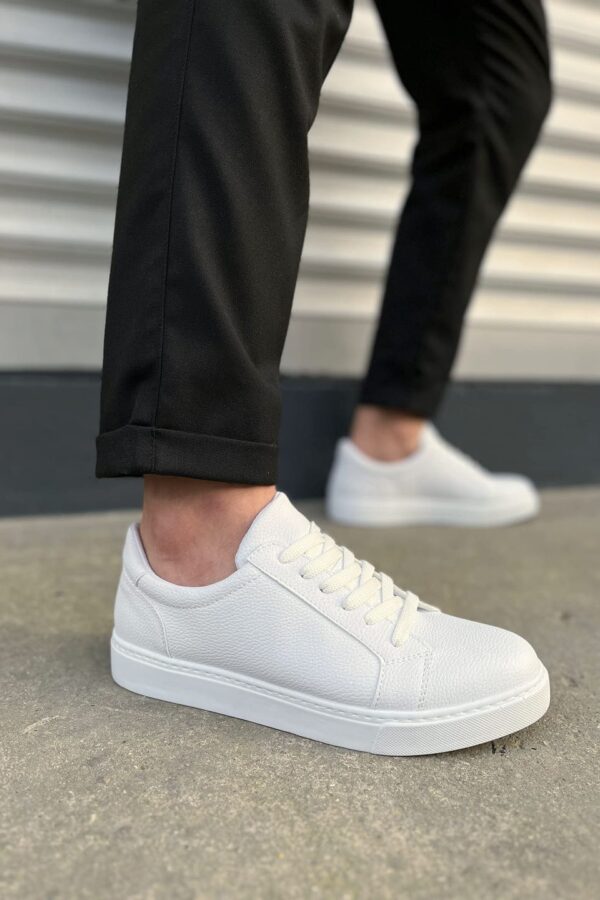 JY165 Elite Bağcıklı Cilt Erkek Günlük Sneaker Ayakkabı CBT - Beyaz