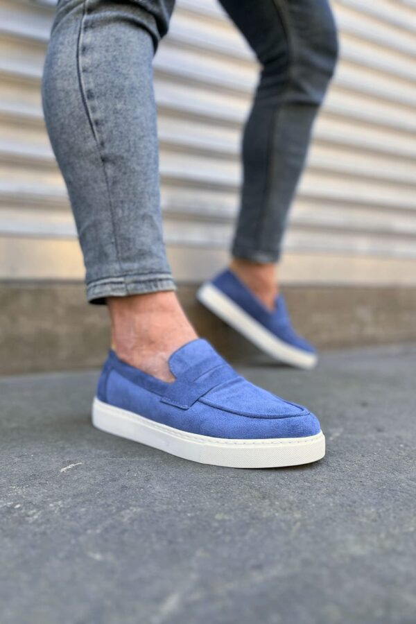 JY180 Estilo X Bağcıksız Süet Erkek Günlük Spor Klasik Ayakkabı SBT - Mavi
