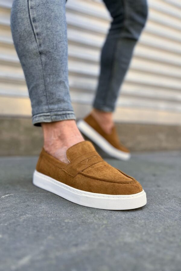 JY180 Estilo X Bağcıksız Süet Erkek Günlük Spor Klasik Ayakkabı SBT - Taba