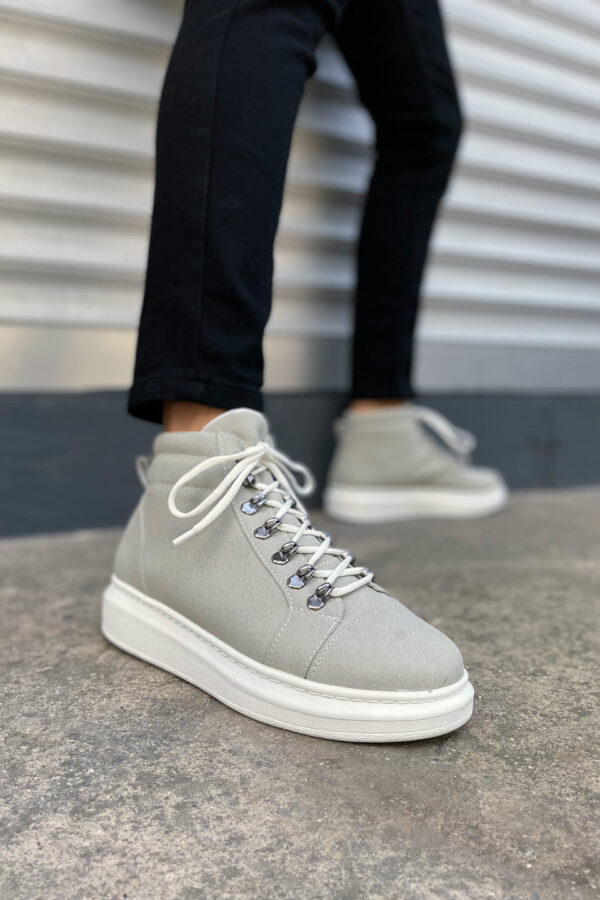 JY206 Ottawa Bağcıklı Ortopedik Taban Süet Erkek Spor Bot SBT - Gri