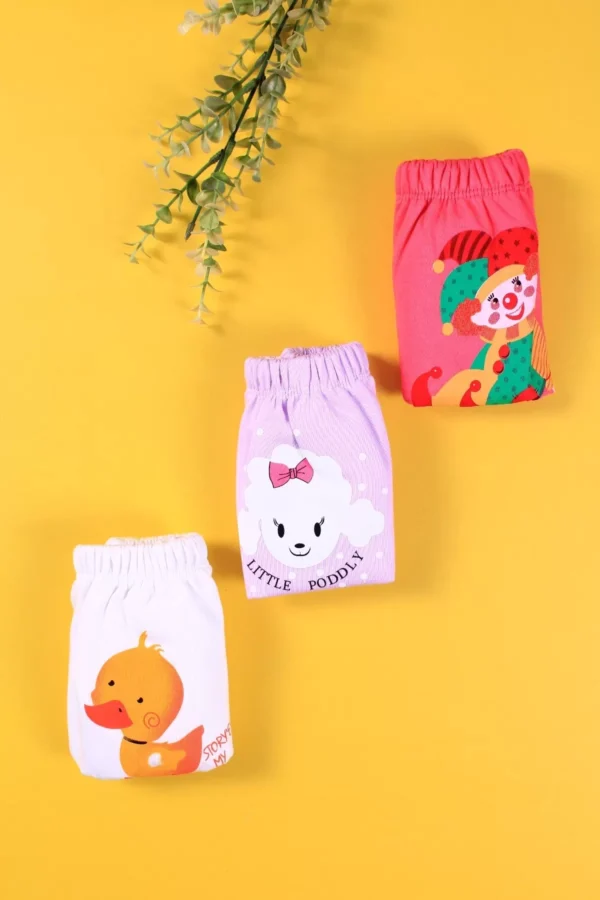 Karışık Figürlü 3'lü Sıvı Geçirmez Kız Çocuk Alıştırma Külodu