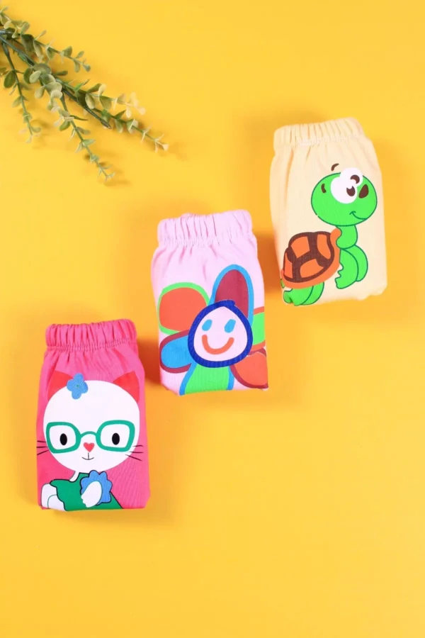 Karışık Figürlü 3'lü Sıvı Geçirmez Kız Çocuk Alıştırma Külodu