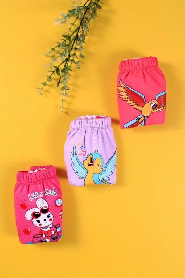 Karışık Figürlü 3'lü Sıvı Geçirmez Kız Çocuk Alıştırma Külodu