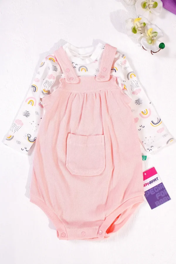 Kaşkorşe Uzun Kol Askılı 2'li Kız Salopet