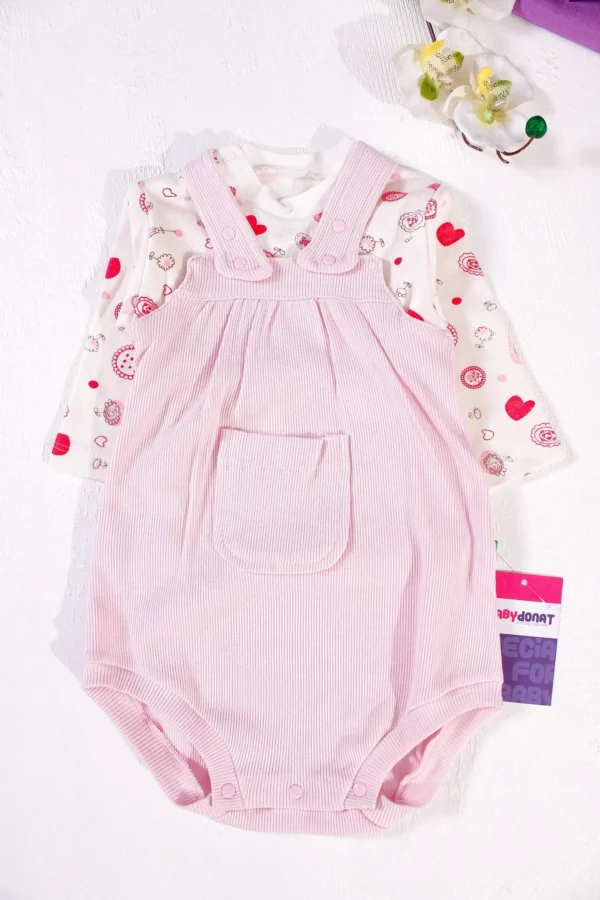 Kaşkorşe Uzun Kol Askılı 2'li Kız Salopet