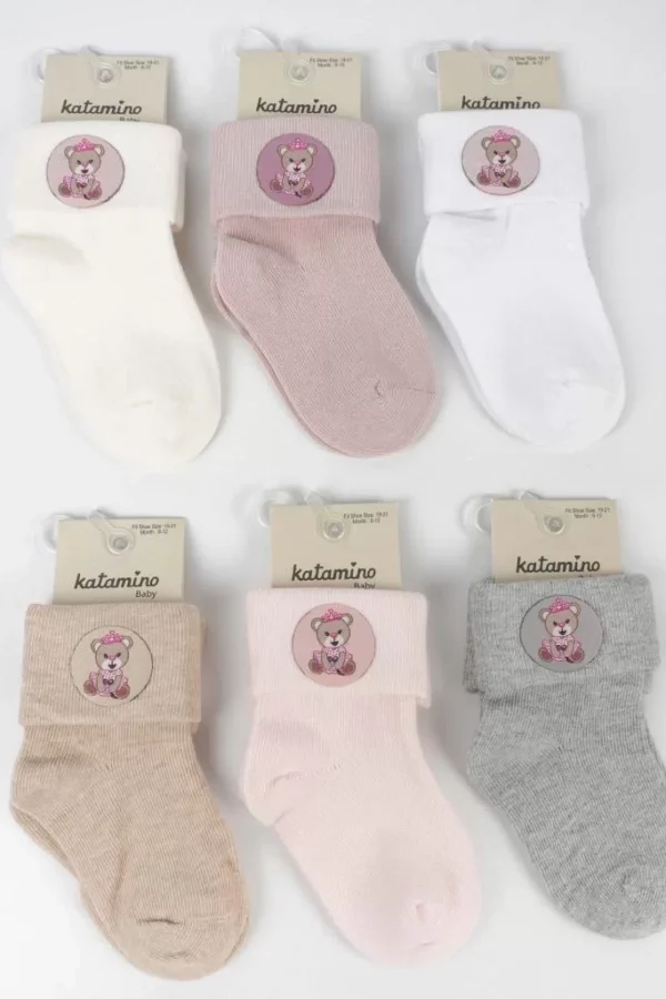 Bukre Aks Kız Bebek Soket Çorap K46292 Asorti