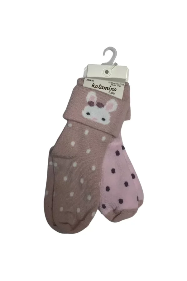 Katamino Lintan 2'li Bebek Soket Çorap K46272 Asorti