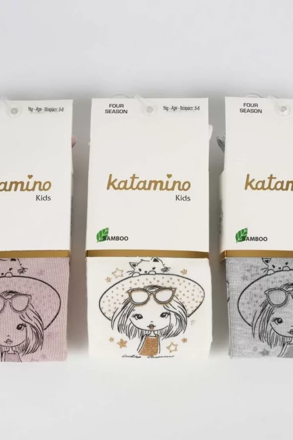 Mistar Baskılı Kız Külotlu Çorap Asorti