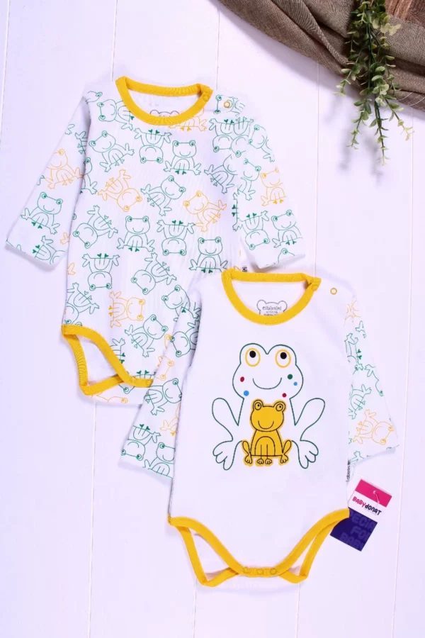 Kurbağa Desenli 2'li Uzun Kol Body Seti