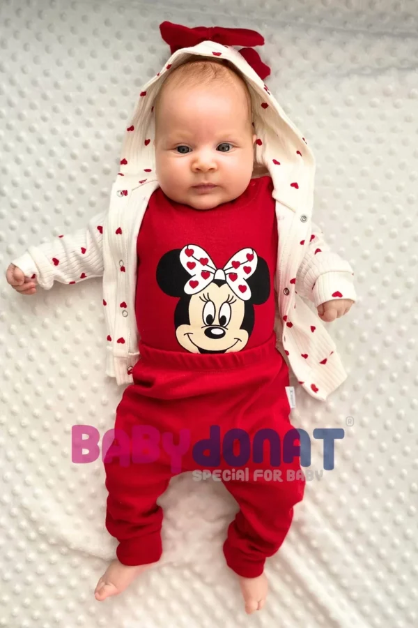 Mickey Desenli Hırkalı 3'lü Kız Takım
