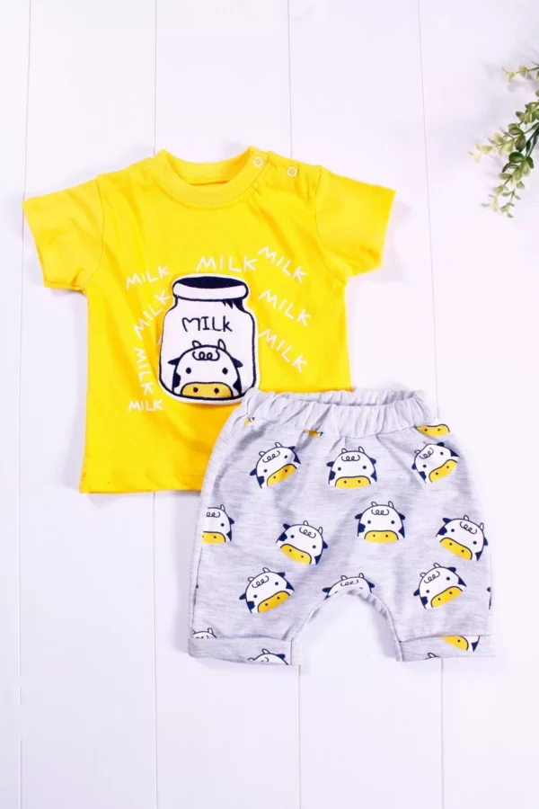 Milk Nakışlı 2'li Erkek Bebek Takımı