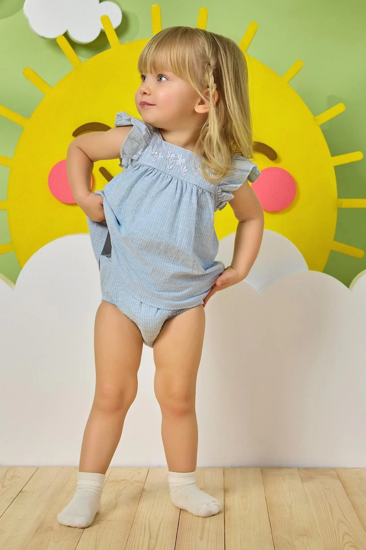 Minycenter Kız Bebek 2'li Takım Mavi - Görsel 9