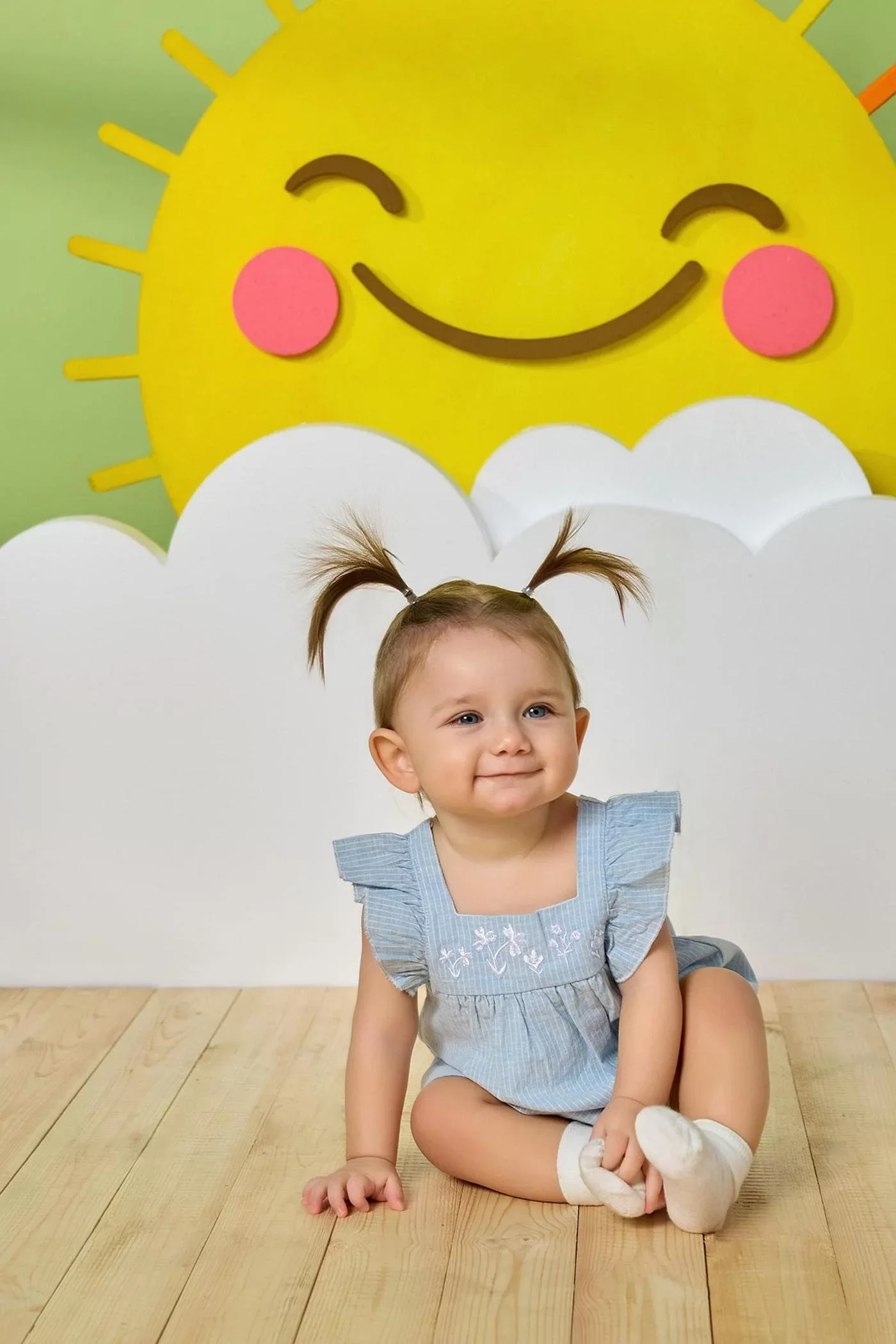 Minycenter Kız Bebek 2'li Takım Mavi - Görsel 5