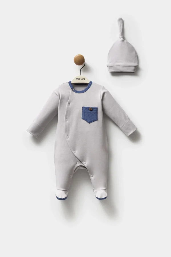 Moi Noi Şapkalı Tulum Mnb1250 Gri