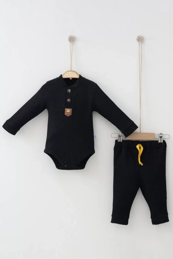 New Waffle Çıtlı Düğmeli 2'li Mevsimlik Takım