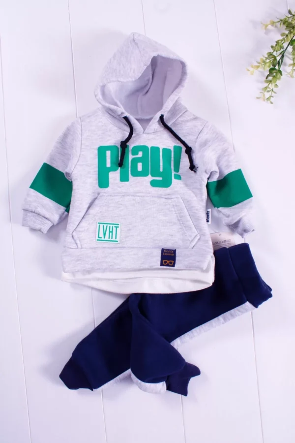 Play Desenli Polarlı 2'li Erkek Bebek Takımı