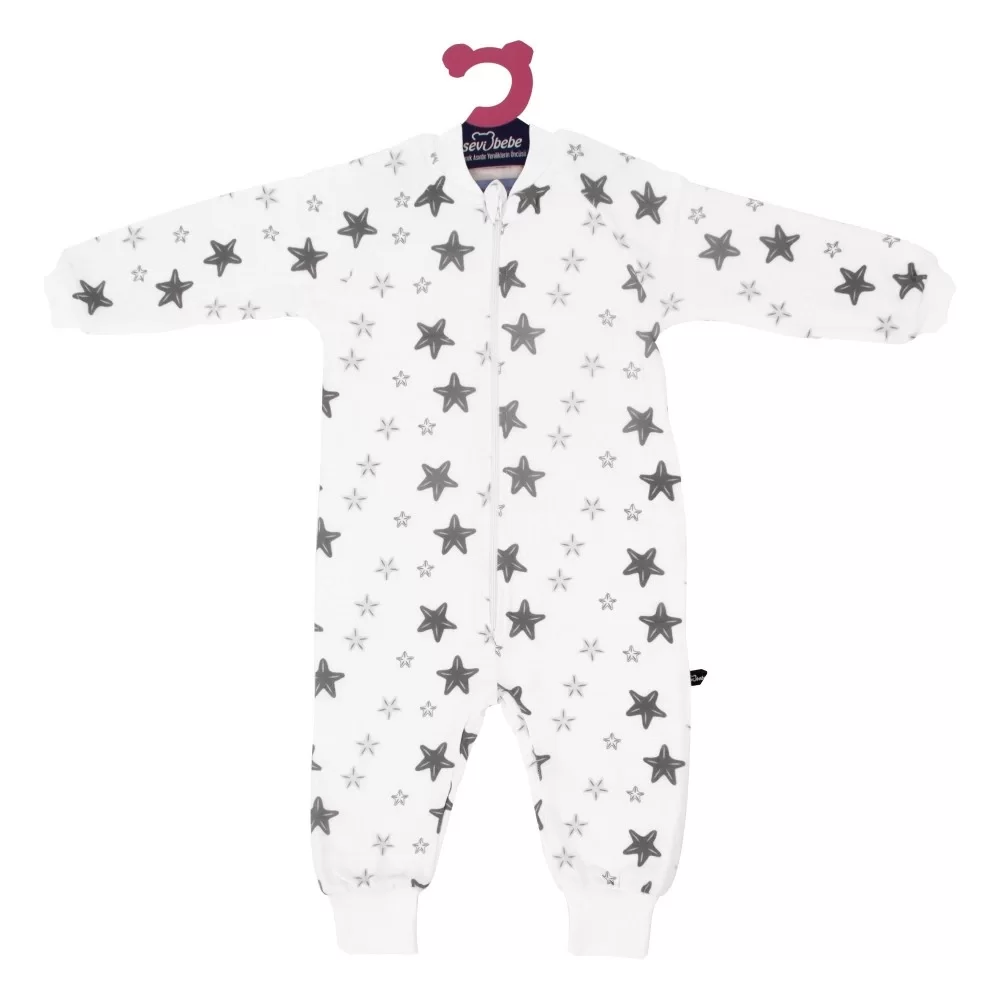 Organik Müslin Uyku Tulumu Gri Yıldız - Görsel 3