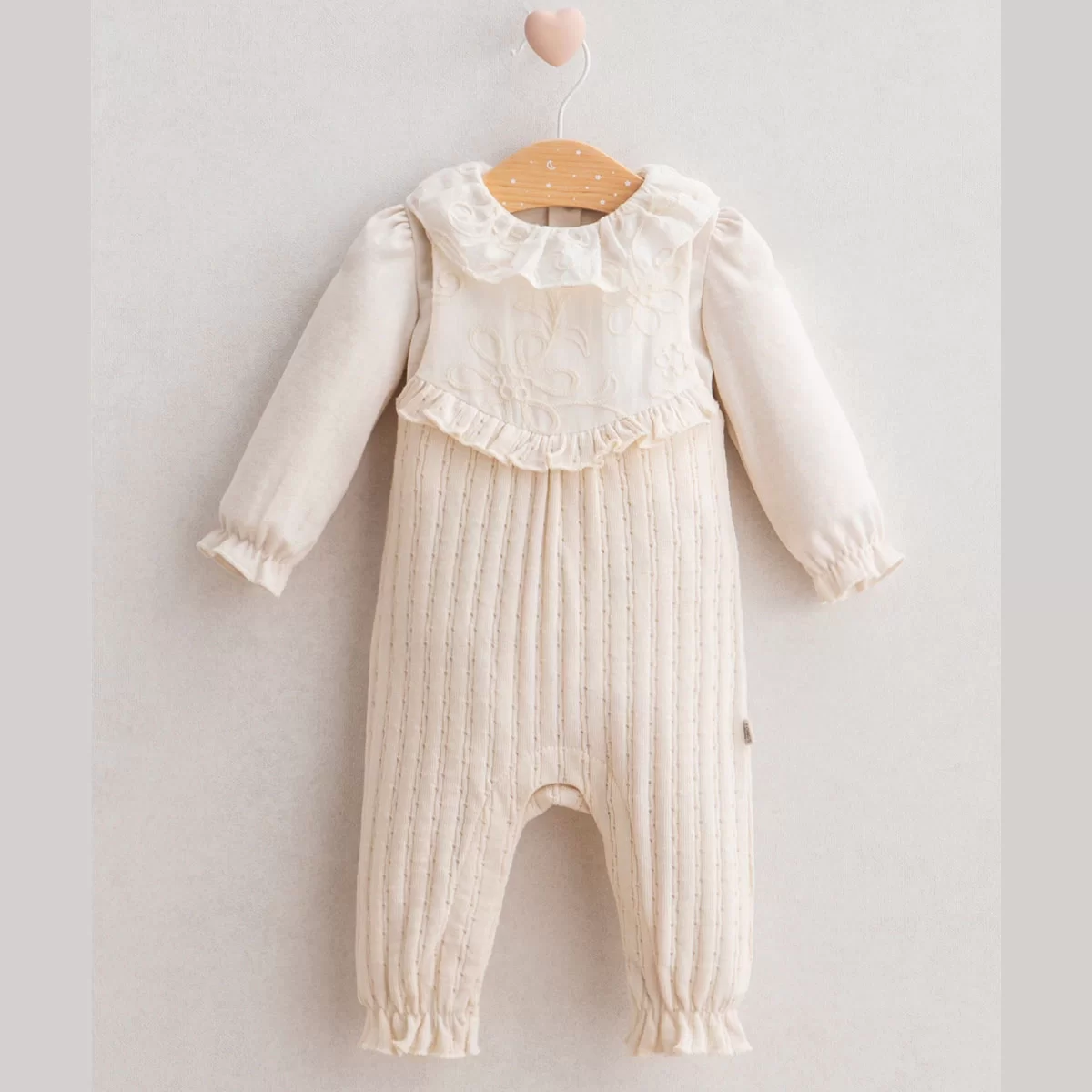 Baby Soft Flower Salopet Ekru